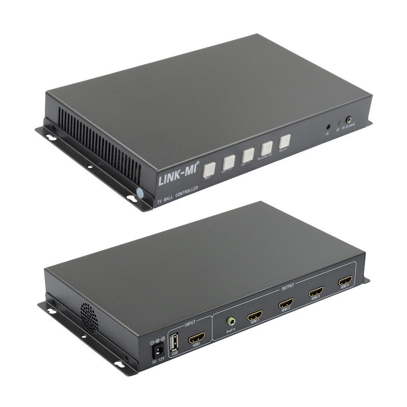 2X2 Video Wall Controller รองรับ HDMI USB สัญญาณเข้า 1080P สําหรับการโฆษณา