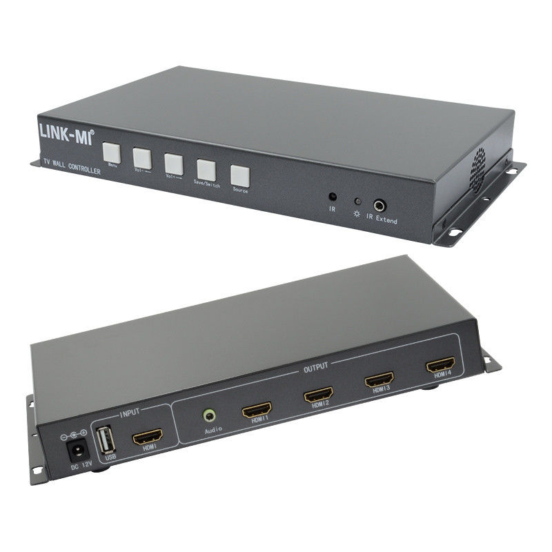 2X2 Video Wall Controller รองรับ HDMI USB สัญญาณเข้า 1080P สําหรับการโฆษณา