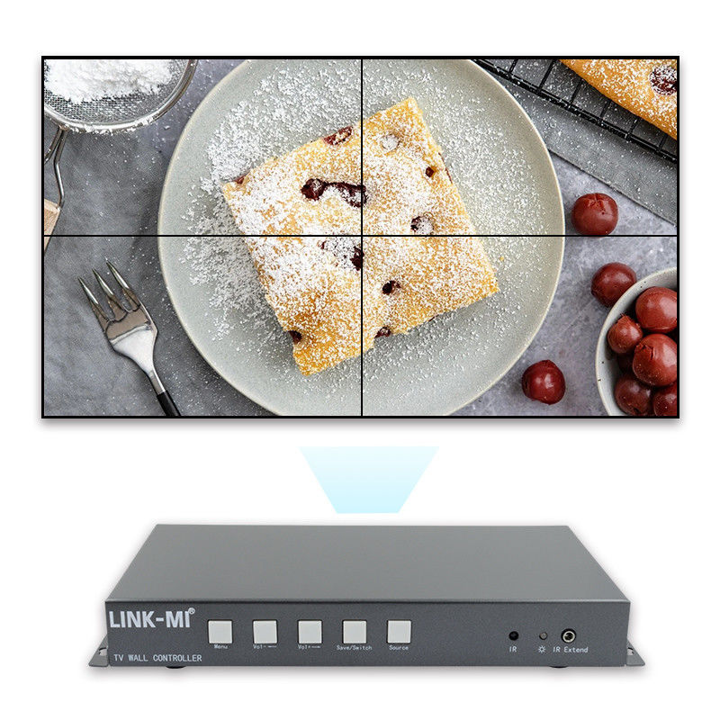 2X2 Video Wall Controller รองรับ HDMI USB สัญญาณเข้า 1080P สําหรับการโฆษณา
