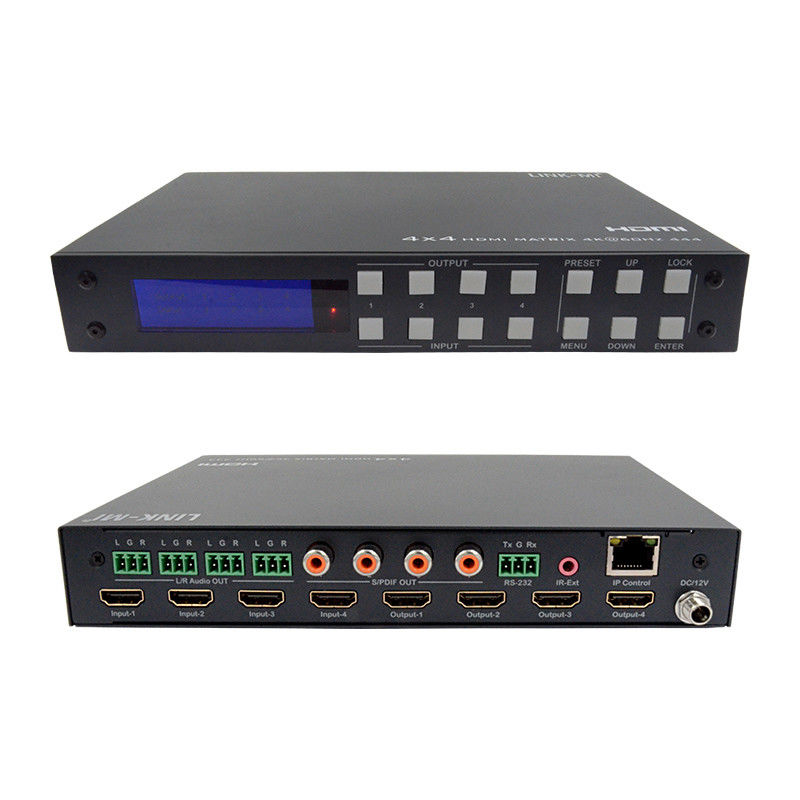 4K Hdmi Matrix / Hd Hdmi Splitter Switcher พร้อมแผ่นสีดําและรองรับรูปแบบเสียง DTS