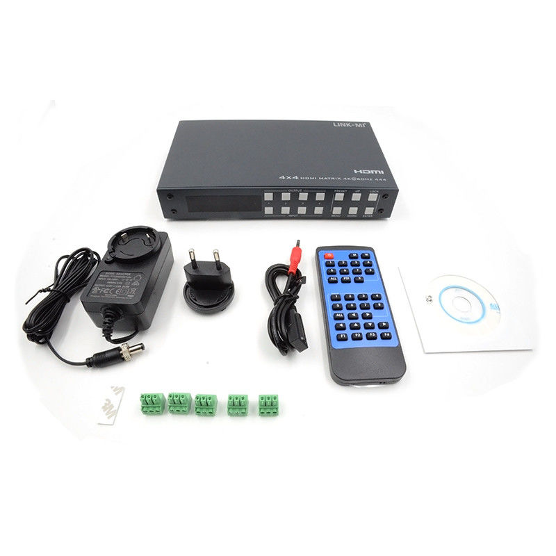 4x4 HDMI Matrix Analog And SPDIF Audio Extraction 4K TCP/IP การควบคุม GUI เว็บ