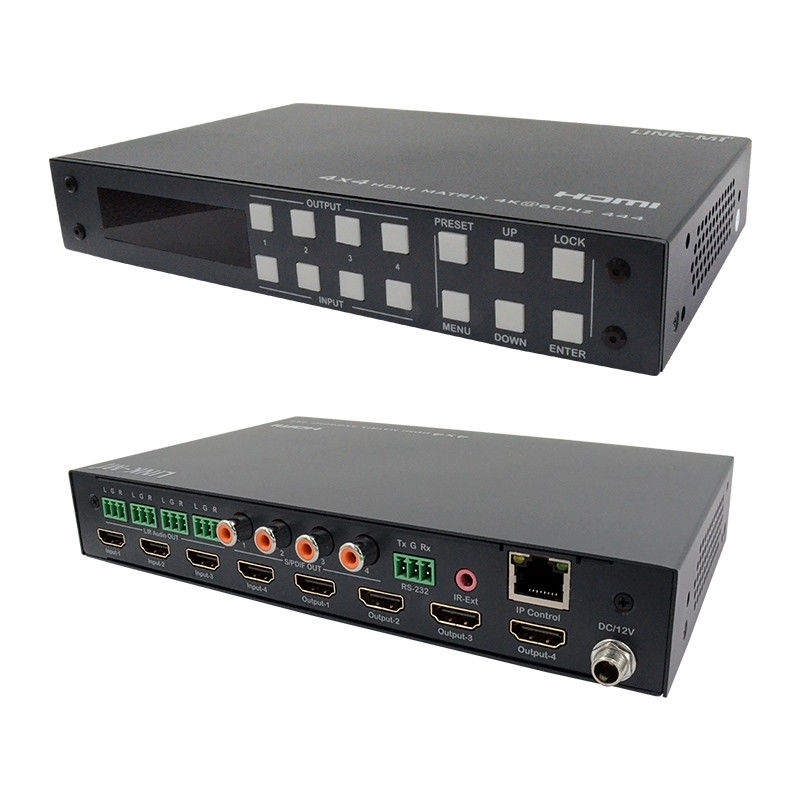 4K Hdmi Matrix / Hd Hdmi Splitter Switcher พร้อมแผ่นสีดําและรองรับรูปแบบเสียง DTS