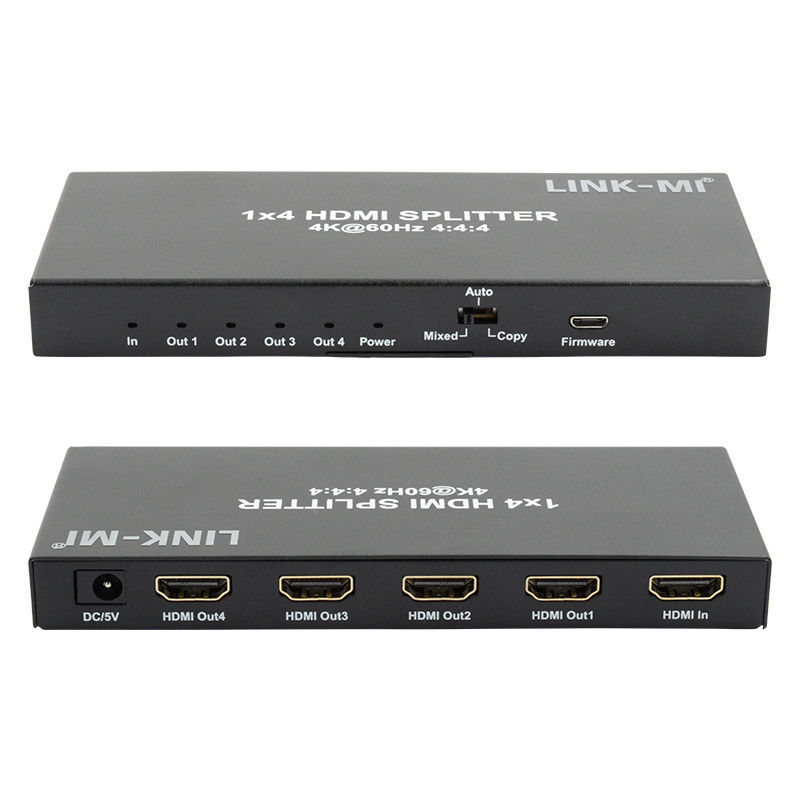 HDMI 2.0 HDMI Extender Splitter 60Hz 1x4 รองรับ 3D 18G HDR 1 ใน 4 ออก AV Splitter