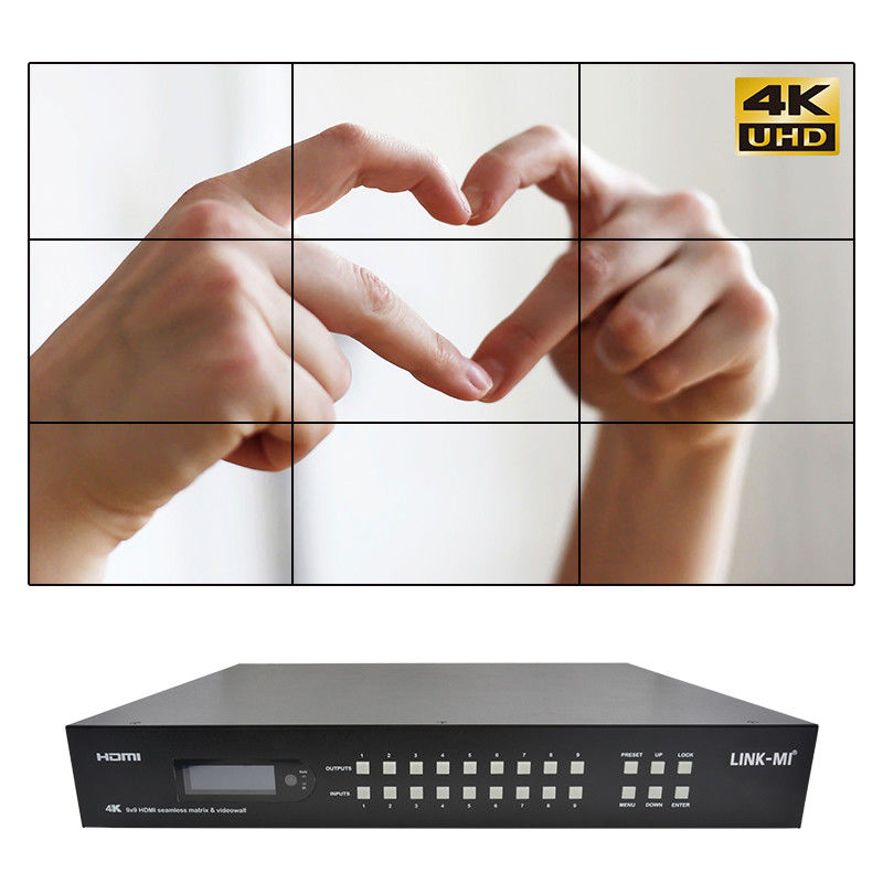9x9 70M HDMI Video Wall Processor Hdmi Splitter 3x3 4K HDMI แมทริกซ์ เอ็กซ์เทนเดอร์