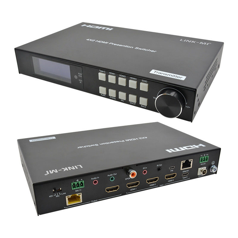 18Gbps 4K Video HDMI Switch 2.0 HDBaseT Switch ด้วย HDMI และ USB - C Inputs