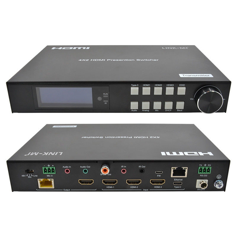 18Gbps 4K Video HDMI Switch 2.0 HDBaseT Switch ด้วย HDMI และ USB - C Inputs