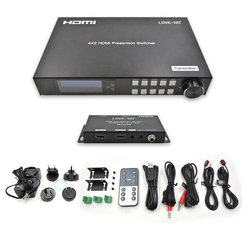 18Gbps 4K Video HDMI Switch 2.0 HDBaseT Switch ด้วย HDMI และ USB - C Inputs