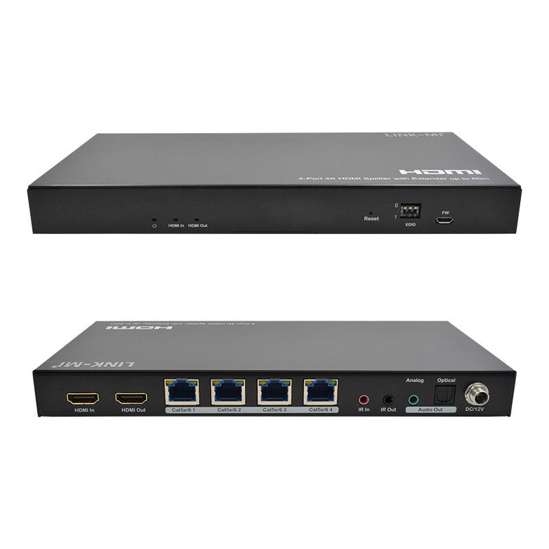 1x4 4K ไมล์สาย HDMI Splitter Extender รองรับ 60m 4K@60Hz AV Splitter ผ่าน RJ45