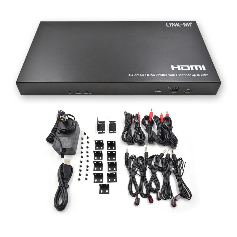 1x4 4K ไมล์สาย HDMI Splitter Extender รองรับ 60m 4K@60Hz AV Splitter ผ่าน RJ45