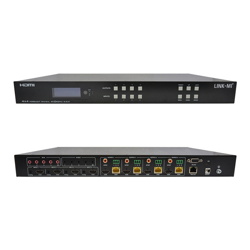 70m 4x4 HDMI Audio Matrix Switch พร้อม 4 HDMI Loop Out สําหรับ 4 Port Video Switch