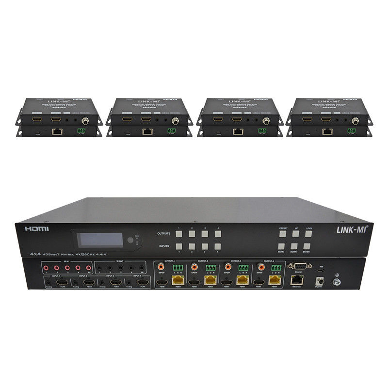 70m 4x4 HDMI Audio Matrix Switch พร้อม 4 HDMI Loop Out สําหรับ 4 Port Video Switch