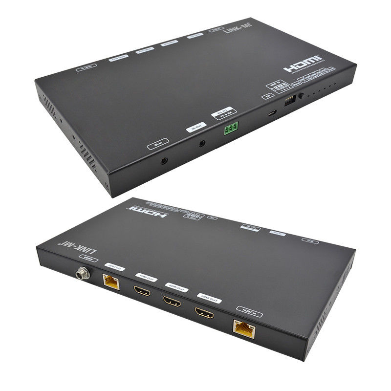 HDMI Extender 70M AV Over IP พร้อม HDMI Loop Out IR RS232 สําหรับ 4K60Hz วิดีโอรีเพียเตอร์