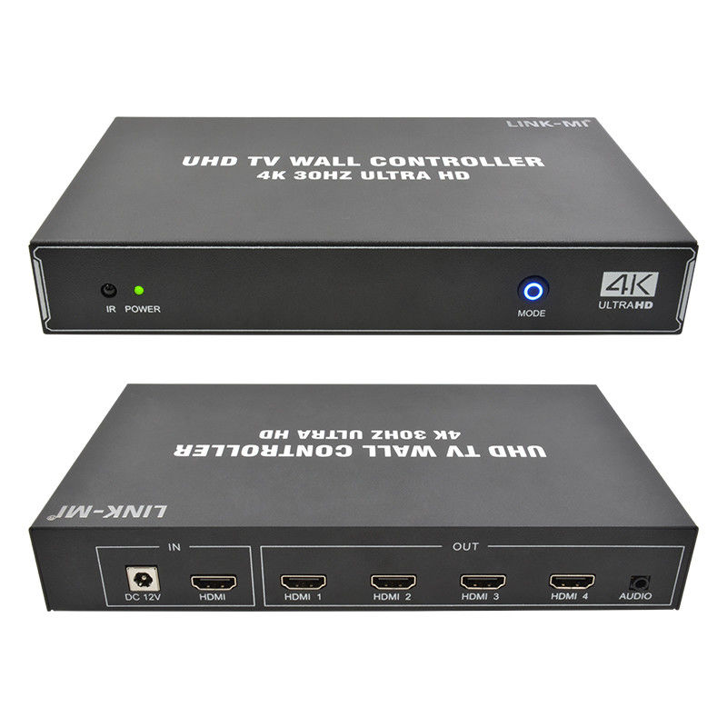 1X4 1X3 1X2 4K Video Wall Controller 30Hz 4 ช่องทาง HDMI TV Video Wall Processor 2x2