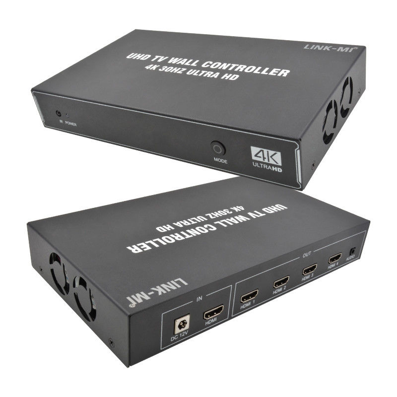 1X4 1X3 1X2 4K Video Wall Controller 30Hz 4 ช่องทาง HDMI TV Video Wall Processor 2x2