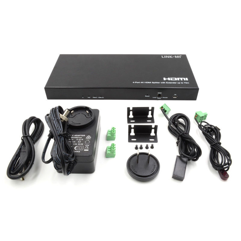 70M 1x4 4K HDMI Splitter Extender พร้อมออดิโอเอ็กซ์ทราค 1x4 Hdmi Splitter Over Cat6