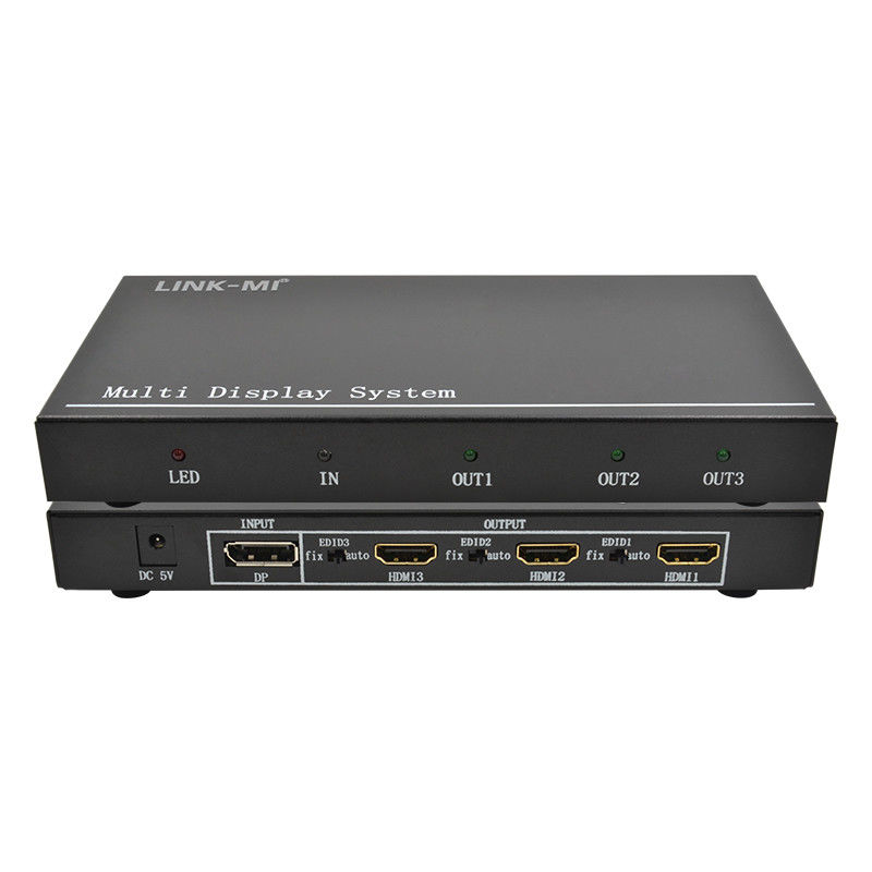 5760x1080 UHD 1X3 วิดีโอ วอลล์ คอนโทรลเลอร์ โปรเซสเซอร์ มัลติสกรีน สปไลเซอร์ 1 DP ใน 3 HDMI ออก