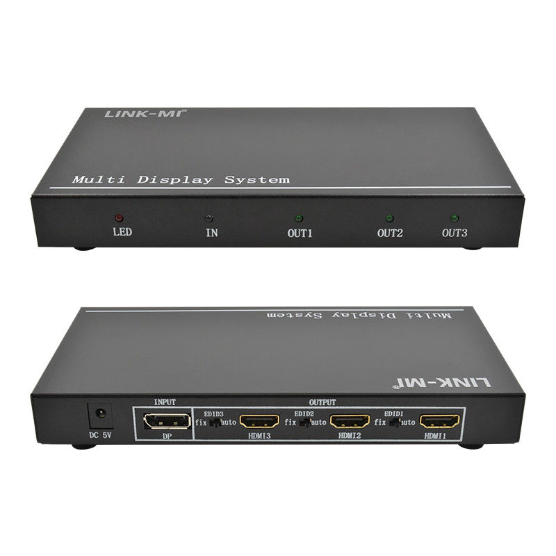 5760x1080 UHD 1X3 วิดีโอ วอลล์ คอนโทรลเลอร์ โปรเซสเซอร์ มัลติสกรีน สปไลเซอร์ 1 DP ใน 3 HDMI ออก