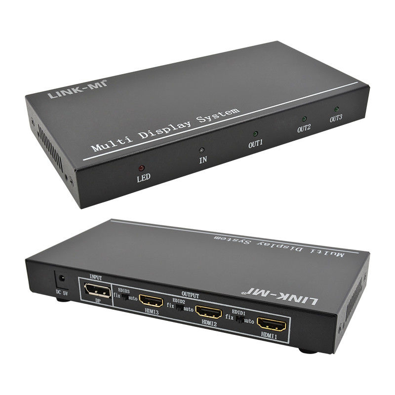 5760x1080 UHD 1X3 วิดีโอ วอลล์ คอนโทรลเลอร์ โปรเซสเซอร์ มัลติสกรีน สปไลเซอร์ 1 DP ใน 3 HDMI ออก