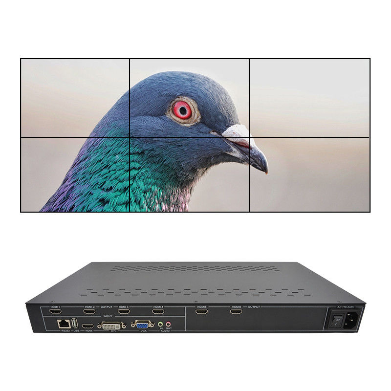 6 ช่อง HDMI Video Wall Controller 2X3 LED Wall Controller สําหรับทีวี 6 เครื่อง