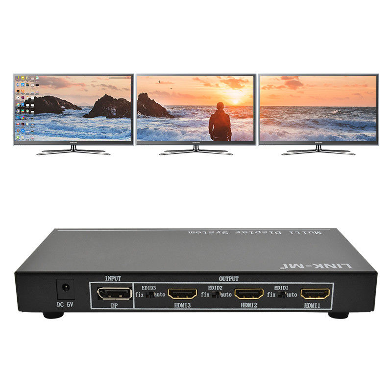 5760x1080 UHD 1X3 วิดีโอ วอลล์ คอนโทรลเลอร์ โปรเซสเซอร์ มัลติสกรีน สปไลเซอร์ 1 DP ใน 3 HDMI ออก