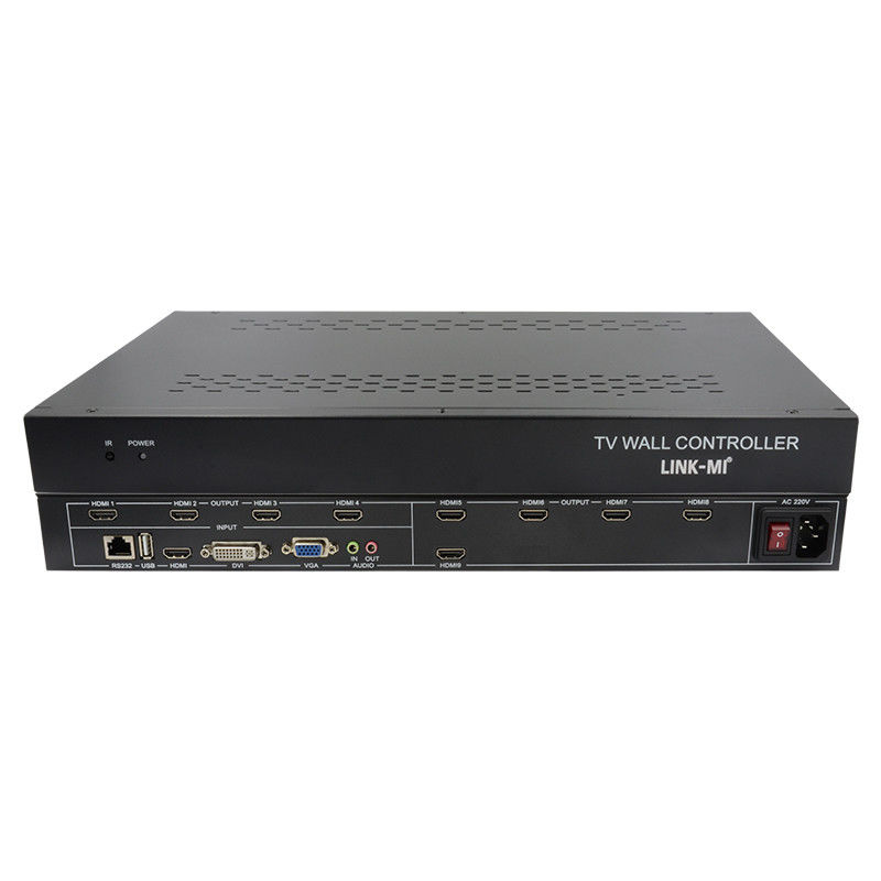 9 ช่อง HDMI Video Wall Controller 3X3 Zoom Subtitles Multi Display Controller สําหรับการโฆษณา