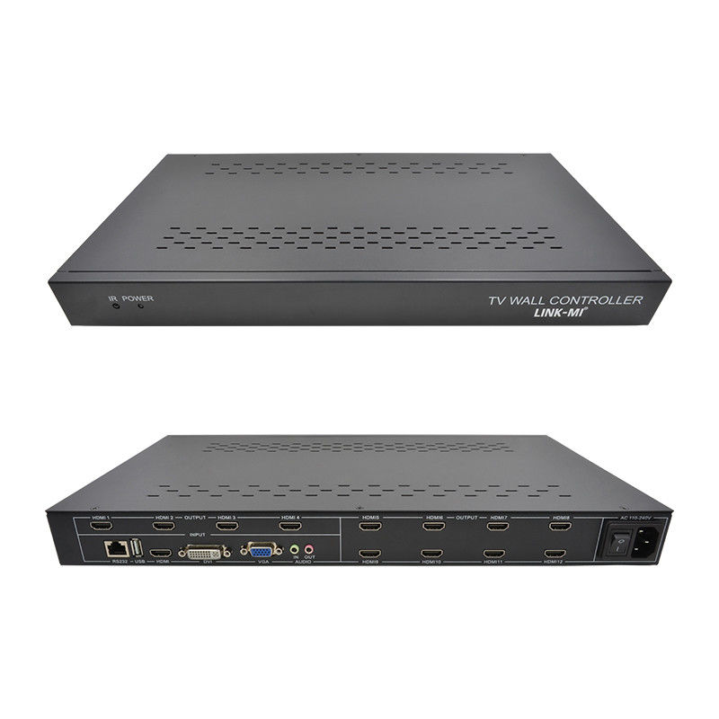 12 ช่องทาง 3X3 2x2 TV Wall Controller 3x4 วิดีโอ วอล์ด display Controller 3.5mm
