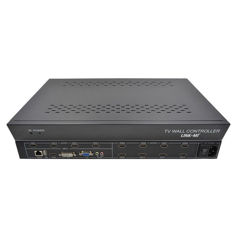 12 ช่องทาง 3X3 2x2 TV Wall Controller 3x4 วิดีโอ วอล์ด display Controller 3.5mm