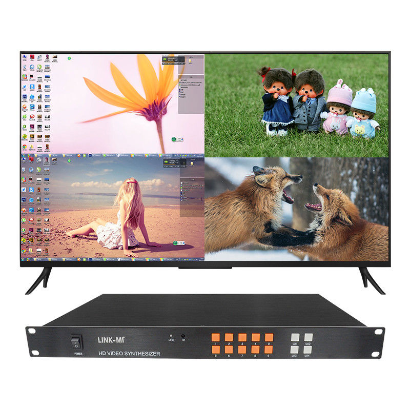 4In 1Out HD HDMI Multi Viewer Synthesizer VGA CVBS HDMI 4x1 Quad Multi Viewer เครื่องเชื่อมต่อเสียง