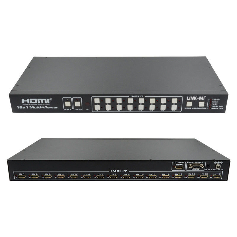 16X1 AV 4K Quad Multiviewer 16 ใน 1 Out Seamless Video Switcher โปรเซสเซอร์