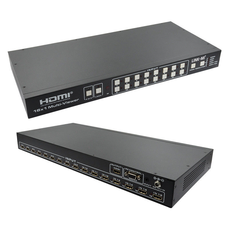 16X1 AV 4K Quad Multiviewer 16 ใน 1 Out Seamless Video Switcher โปรเซสเซอร์
