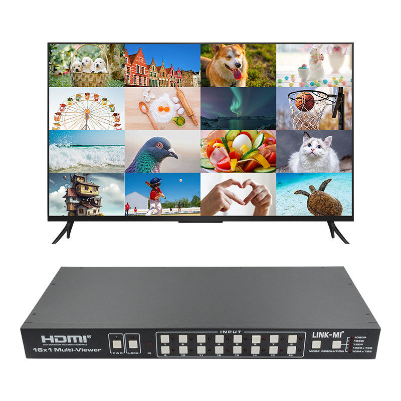 16X1 AV 4K Quad Multiviewer 16 ใน 1 Out Seamless Video Switcher โปรเซสเซอร์