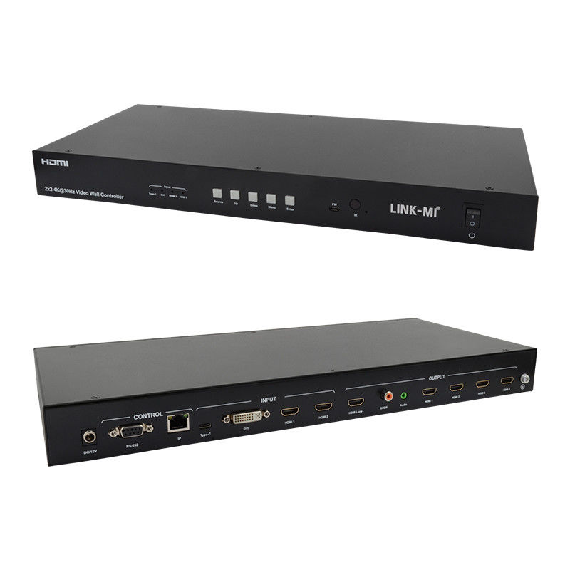 4K Video Wall Matrix Controller 2x2 1x4 4x1 10x10 จอสปไลซ์ USB แบบ C DVI