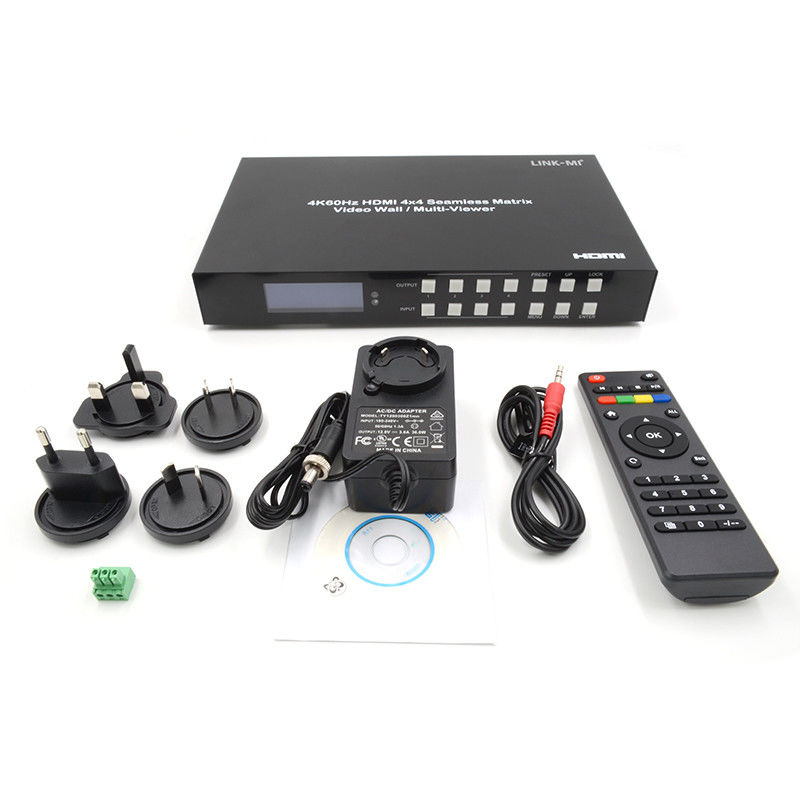 60Hz 4X4 4K Video Wall Controller 4X1 2x2 TV Wall Controller เครื่องปรับเมทริกซ์ไร้สาย