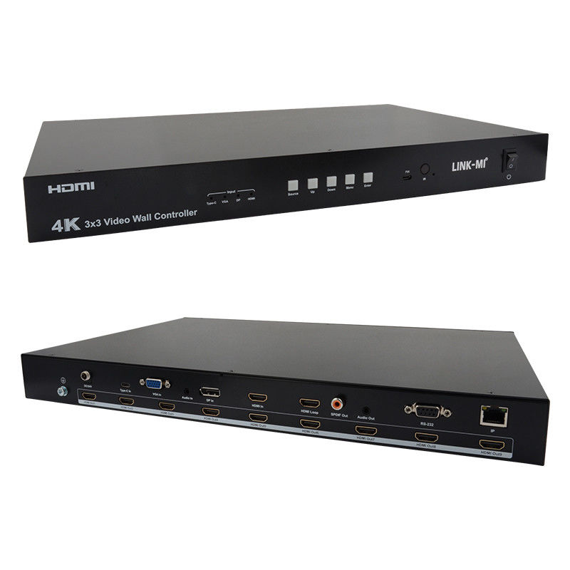 Ultra HD 4K Video Wall Controller HDMI DP 3x3 Video Wall Processor VGA USB ประเภท C