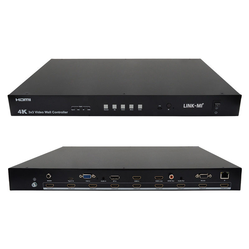 Ultra HD 4K Video Wall Controller HDMI DP 3x3 Video Wall Processor VGA USB ประเภท C