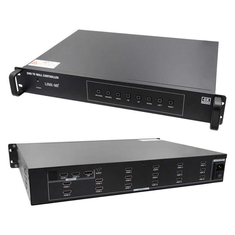 4K 4X4 HDMI Video Wall Controller 16 HDMI Outputs Image Rotation Video Wall Processor เครื่องรับผลิตภาพ