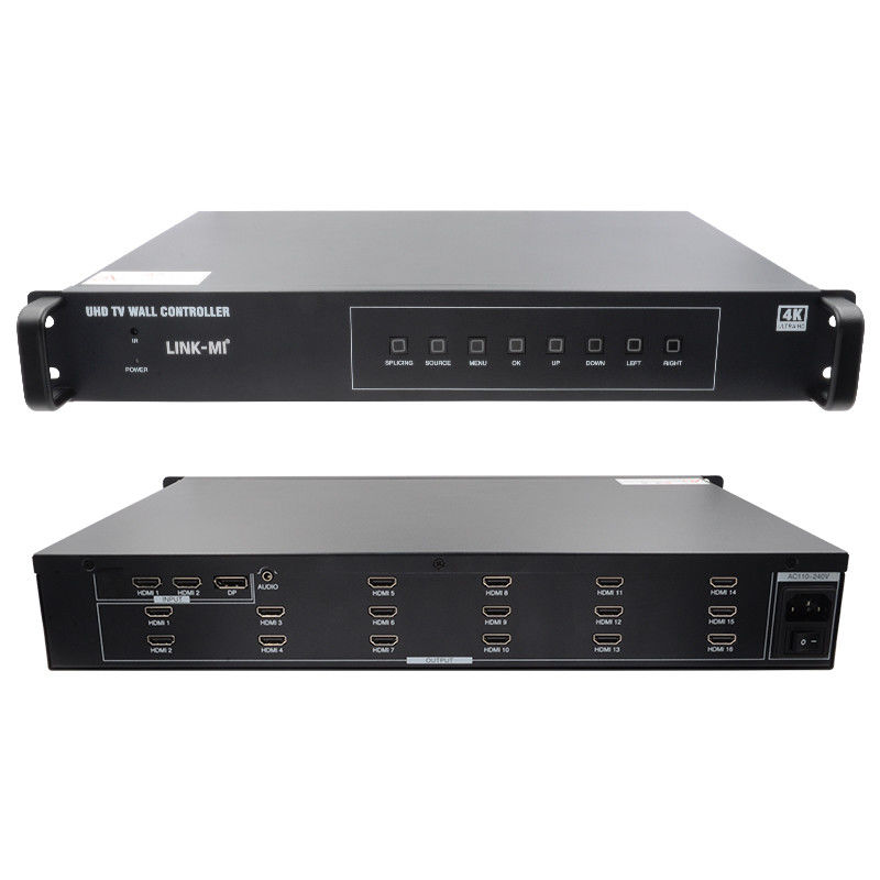 4K 4X4 HDMI Video Wall Controller 16 HDMI Outputs Image Rotation Video Wall Processor เครื่องรับผลิตภาพ