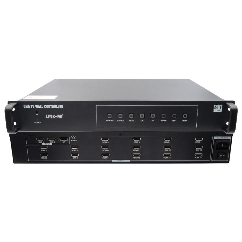 4K 4X4 HDMI Video Wall Controller 16 HDMI Outputs Image Rotation Video Wall Processor เครื่องรับผลิตภาพ
