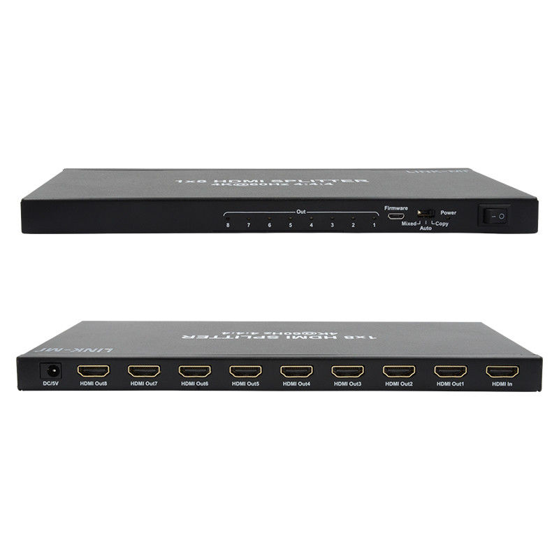 1/8 4K HDMI Splitter 1 ใน 8 ออก 60Hz 3D 18G Video Audio Splitter สําหรับ 8 จอ