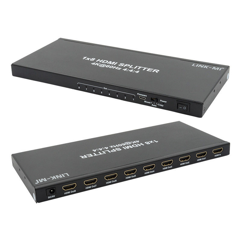 1/8 4K HDMI Splitter 1 ใน 8 ออก 60Hz 3D 18G Video Audio Splitter สําหรับ 8 จอ