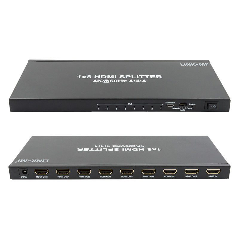 1/8 4K HDMI Splitter 1 ใน 8 ออก 60Hz 3D 18G Video Audio Splitter สําหรับ 8 จอ