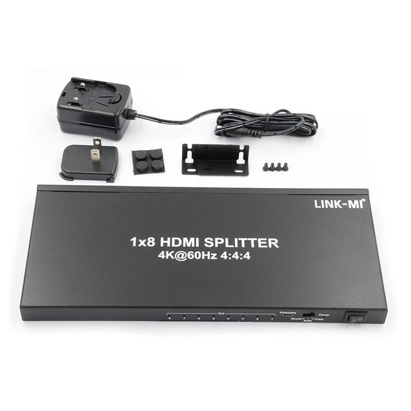 1/8 4K HDMI Splitter 1 ใน 8 ออก 60Hz 3D 18G Video Audio Splitter สําหรับ 8 จอ