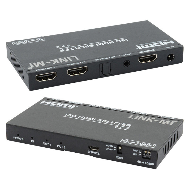 4K 2.0b 2 Port HDMI Splitter 4 HDCP 2.2COPY AUTO EDID Hdmi ออดิโอ วิดีโอ สกัด