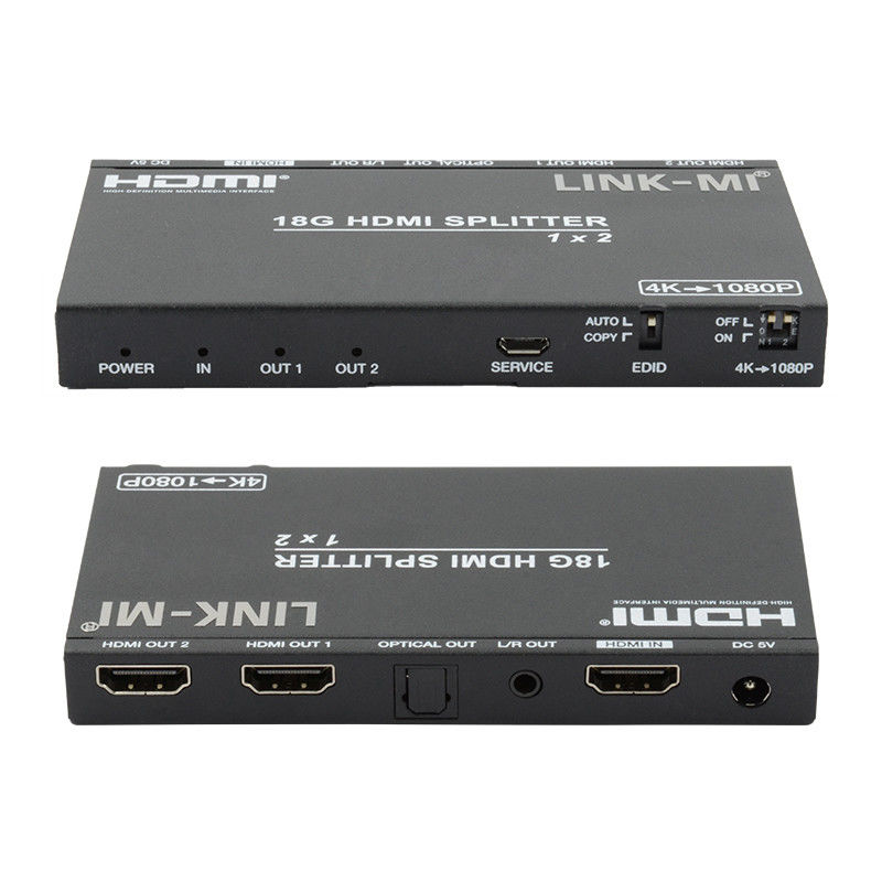 4K 2.0b 2 Port HDMI Splitter 4 HDCP 2.2COPY AUTO EDID Hdmi ออดิโอ วิดีโอ สกัด
