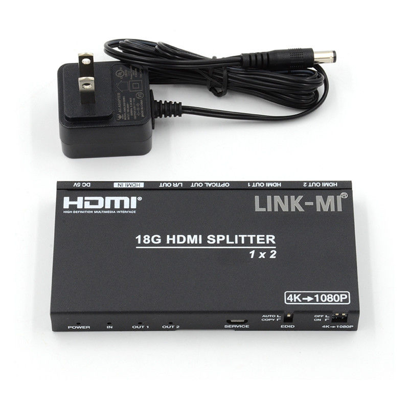 4K 2.0b 2 Port HDMI Splitter 4 HDCP 2.2COPY AUTO EDID Hdmi ออดิโอ วิดีโอ สกัด