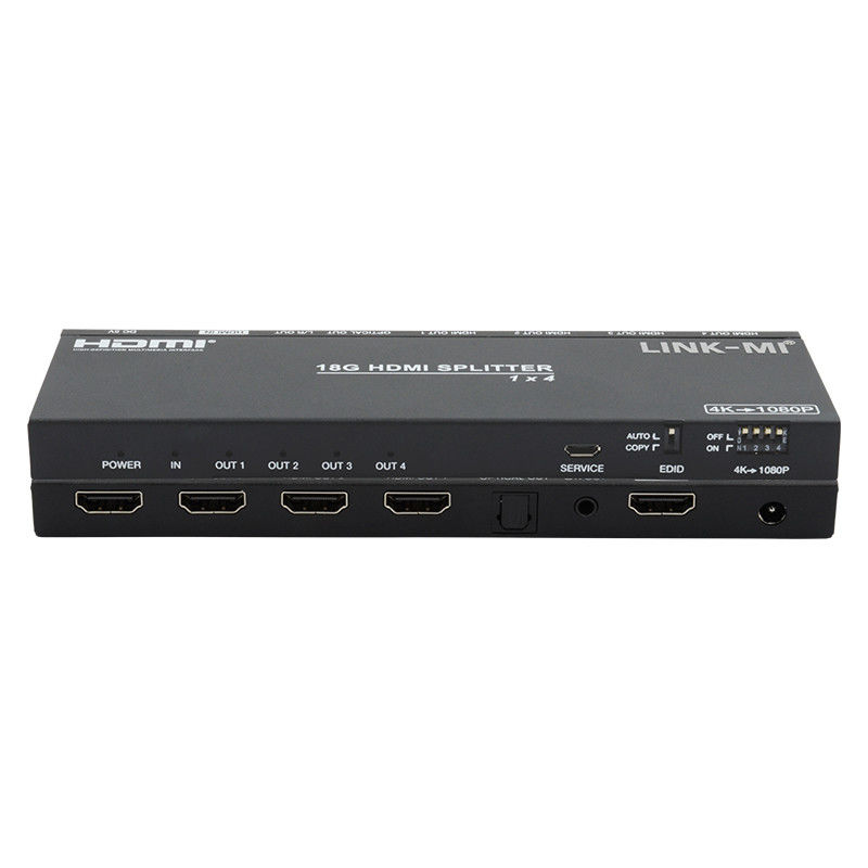 4K 1X4 Multi HDMI Splitter EDID อานาล็อกออปติก HDMI2.0b 4 Port Video Splitter