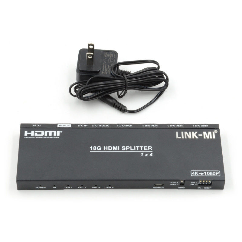 4K 1X4 Multi HDMI Splitter EDID อานาล็อกออปติก HDMI2.0b 4 Port Video Splitter