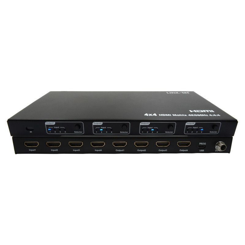Rs232 4x4 HDMI Matrix Switch รองรับ 4K 60Hz 18Gbps EDID 4 ถึง 4 HDMI Video Switch