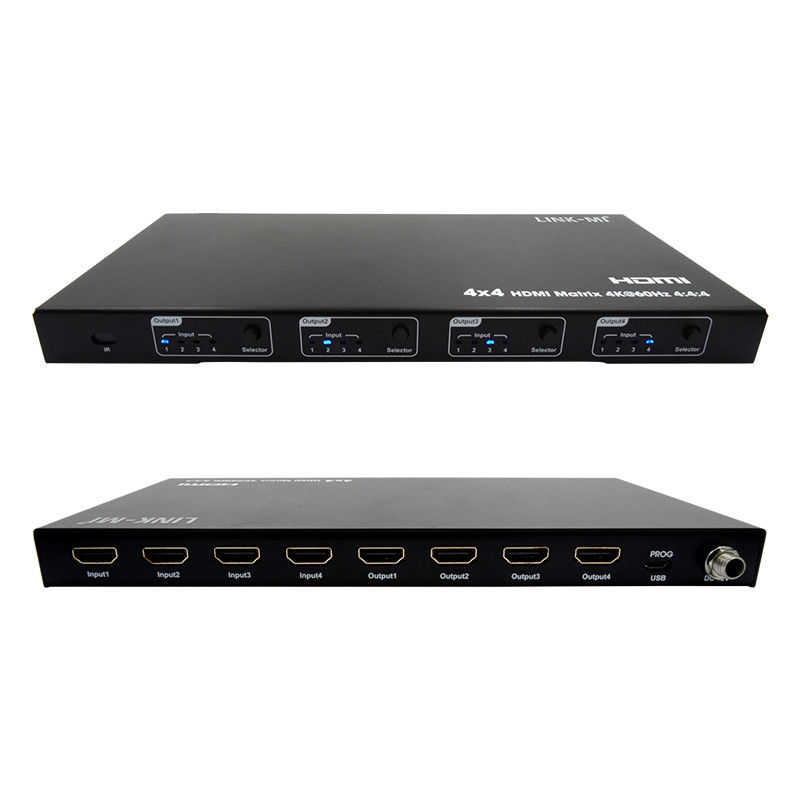 Rs232 4x4 HDMI Matrix Switch รองรับ 4K 60Hz 18Gbps EDID 4 ถึง 4 HDMI Video Switch