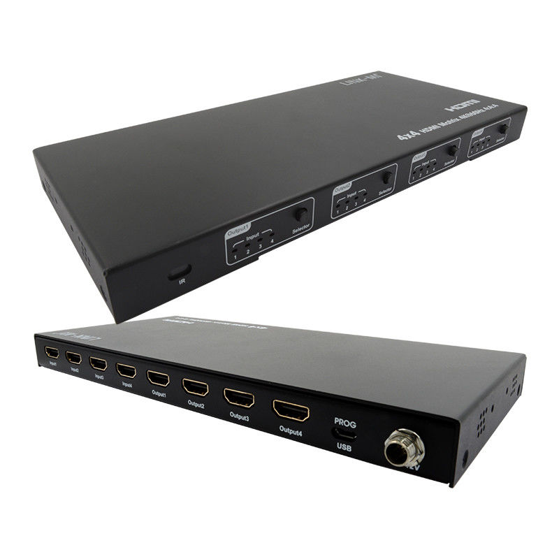 Rs232 4x4 HDMI Matrix Switch รองรับ 4K 60Hz 18Gbps EDID 4 ถึง 4 HDMI Video Switch